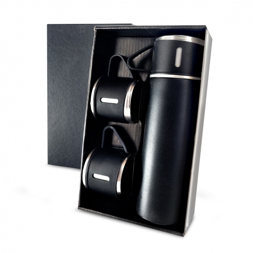 GARRAFA EM METAL PAREDE DUPLA 390ML 3 XICARAS-BZR-Z303.PRE ESP