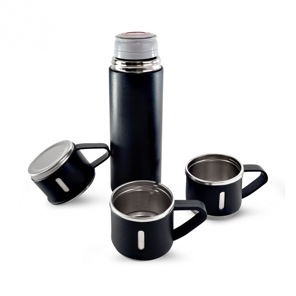 GARRAFA EM METAL PAREDE DUPLA 390ML 3 XICARAS